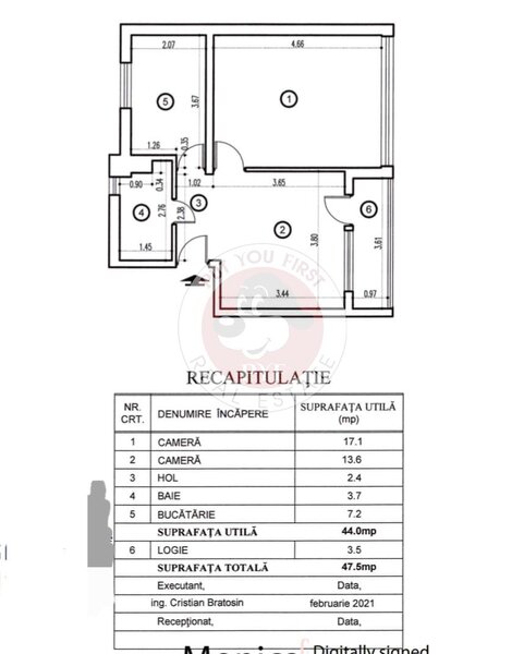 Parcul Carol | Apartament 2 camere | Decomandat | 48mp | B11845